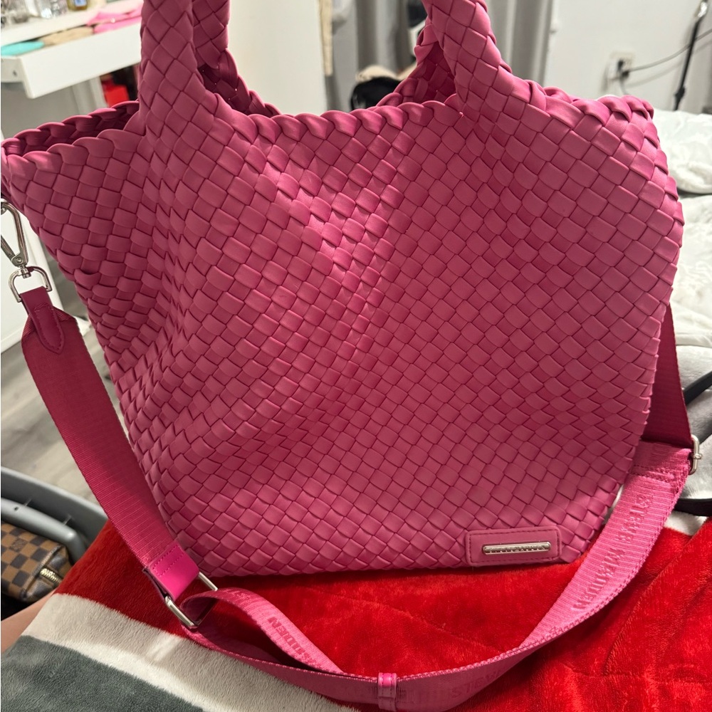 -woven tote crossbody
